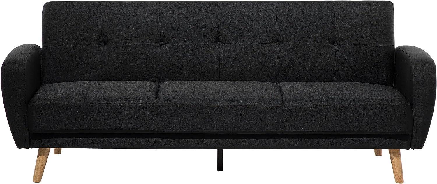 Schlafsofa 3-Sitzer Polsterbezug schwarz verstellbar FLORLI Bild 1