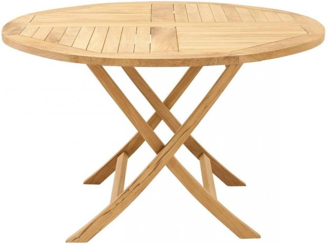 Premium Teak Klapptisch rund Gartentisch Gartenmöbel Teaktisch Holztisch 120cm Bild 1