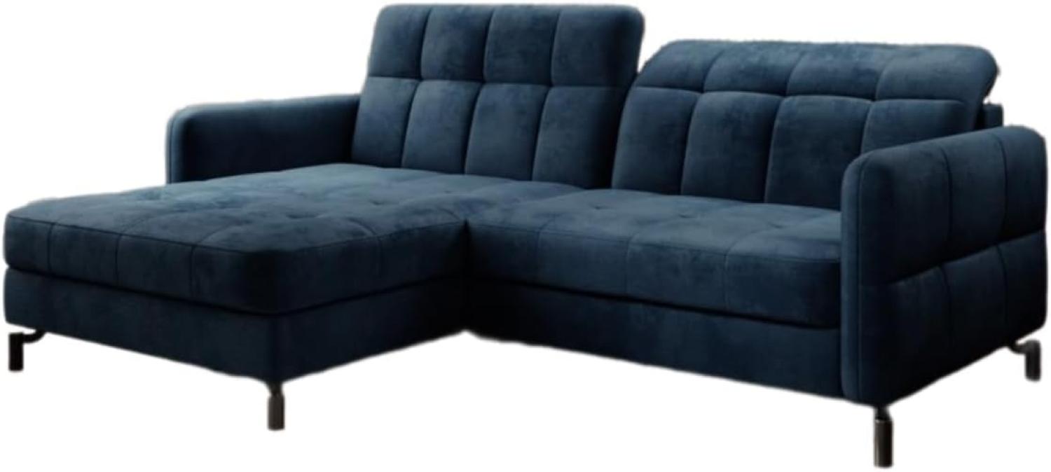 Designer Sofa Loria mit Schlaf- und Klappfunktion Blau Links Bild 1