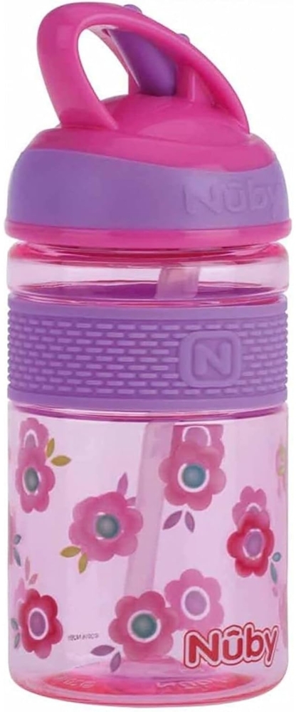 Nuby 2-in-1-Trinkbecher Rosa / Grau Rosa Bild 1