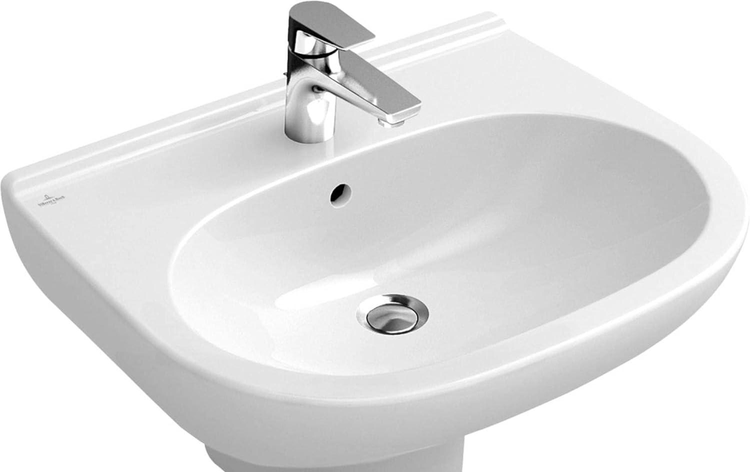 VILLEROY & BOCH O.NOVO Waschbecken Keramik 60 cm breit, Weiß, mit Überlauf, CeramicPlus Bild 1