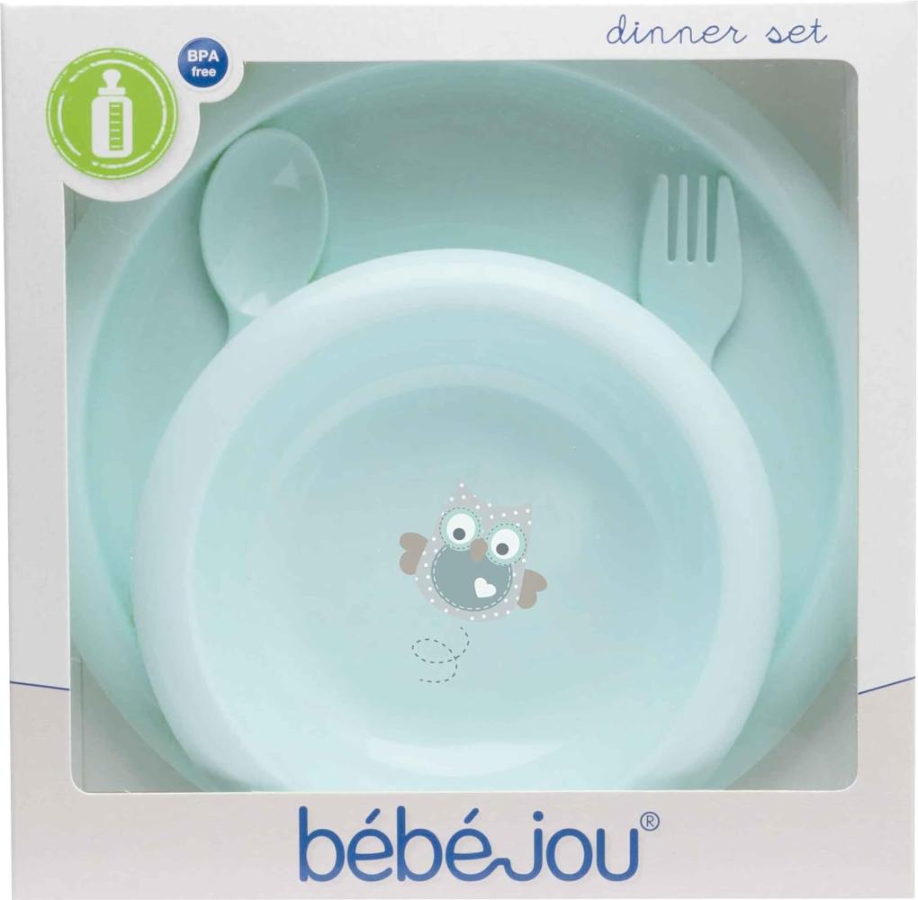 bébé-jou 659932 Ess-Set Owl family, Teller, Schale, Gabel, Löffel Bild 1