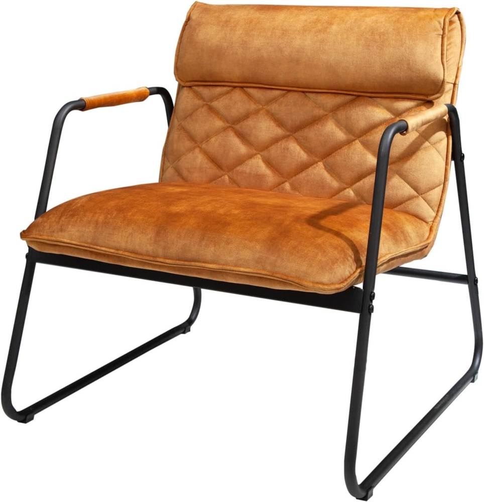 riess-ambiente Sessel MUSTANG LOUNGER senfgelb, Loungesessel · Samt-Bezug · Wohnzimmer · Retro Bild 1