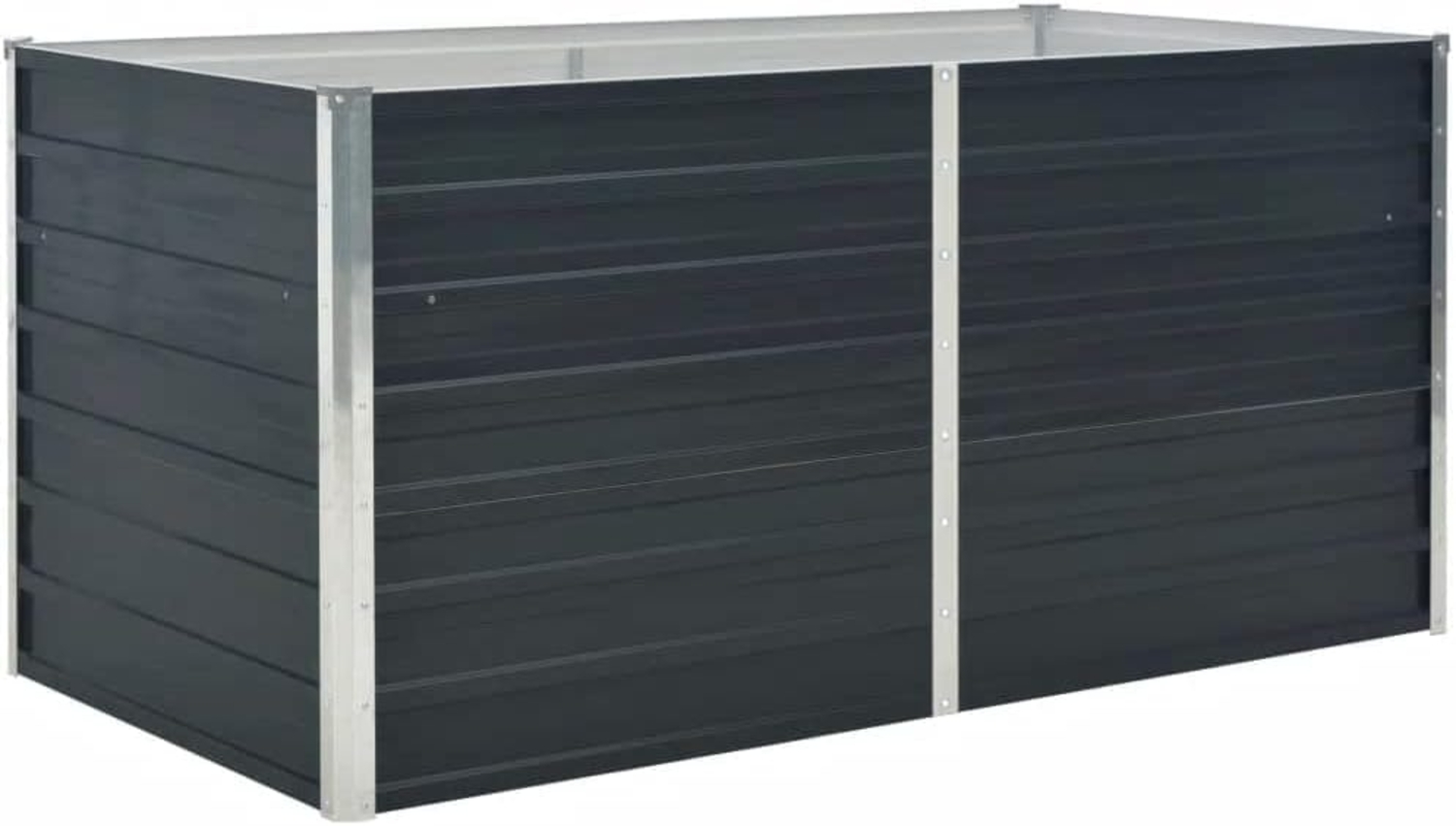 vidaXL Hochbeet Pflanzbeet Frühbeet Gartenbeet Pflanzkübel Pflanzkasten Blumenkasten Gemüsebeet Blumenbeet Anthrazit 160 x 80 x 77 cm Verzinkter Stahl Bild 1