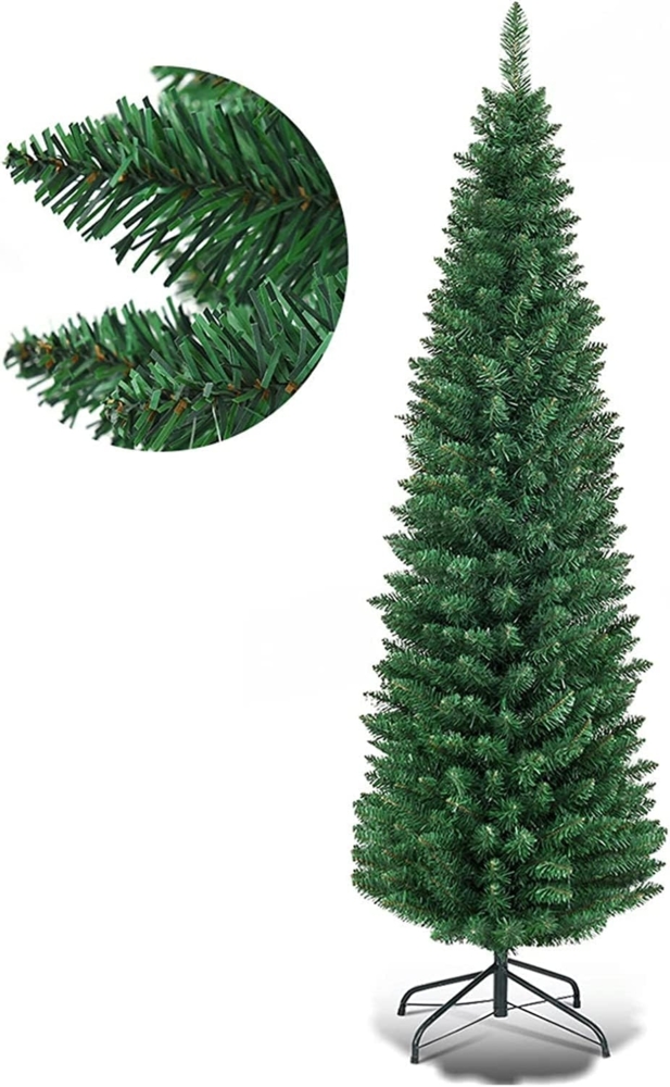 COSTWAY Künstlicher Weihnachtsbaum, 150cm, mit 220 PVC Nadeln, Metallständer Bild 1