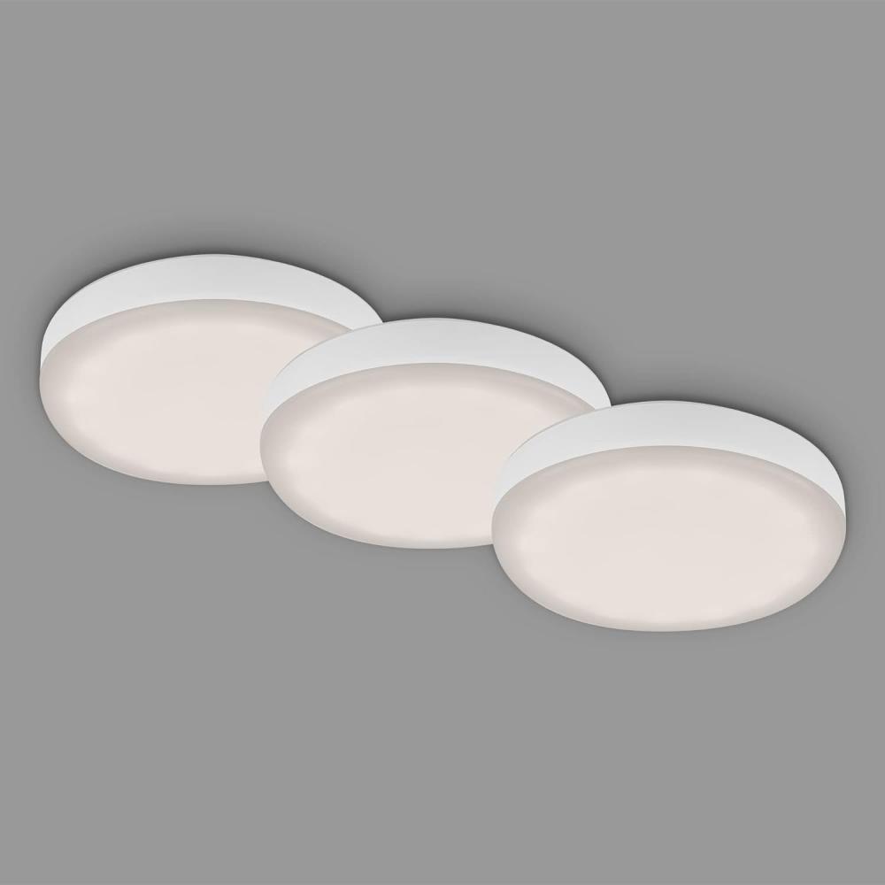 Di-Ka LED Einbauleuchte Plat 3er Set weiß Ø 7,5 cm 3W, neutralweiß Bild 1