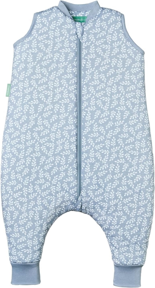 molis&co - Baby Schlafsack mit Füßen 2.5 TOG - Ganzjahres Schlafsack - Babyschlafsack mit Beinen - 100% Baumwolle (Oeko-TEX 100), Winterschlafsack Premium Qualität - Blue Garden (60 cm) Bild 1