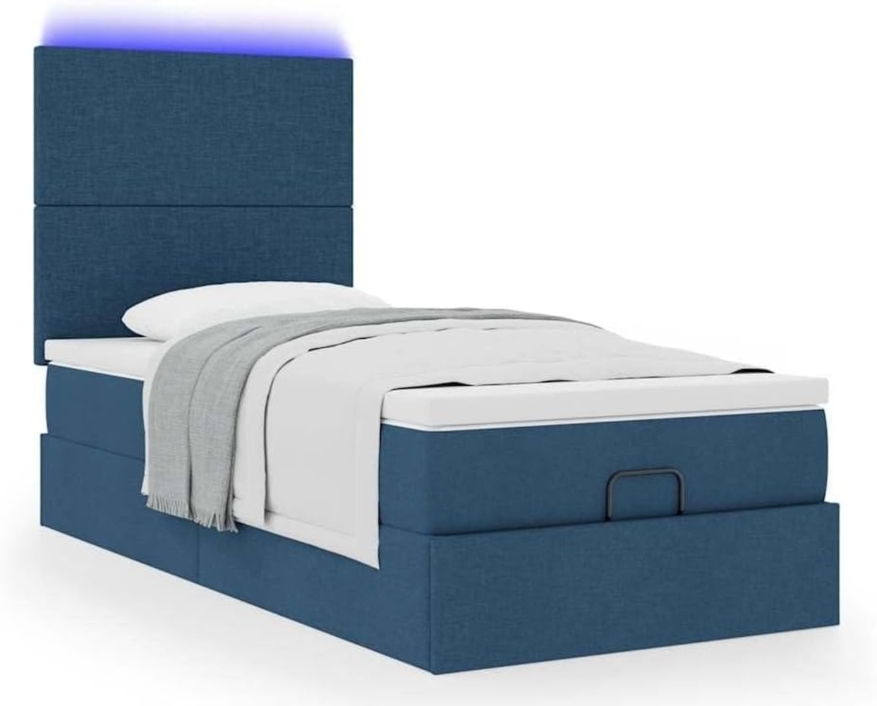 Ottoman-Bett mit Matratze Blau 90x200 cm Stoff 3313898 Bild 1