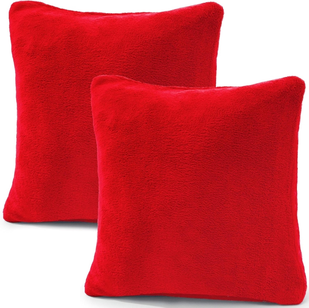 CelinaTex Kissenbezüge Comfortable Kissenbezüge Kissenhüllen 2er Set 40x40cm rot Bild 1