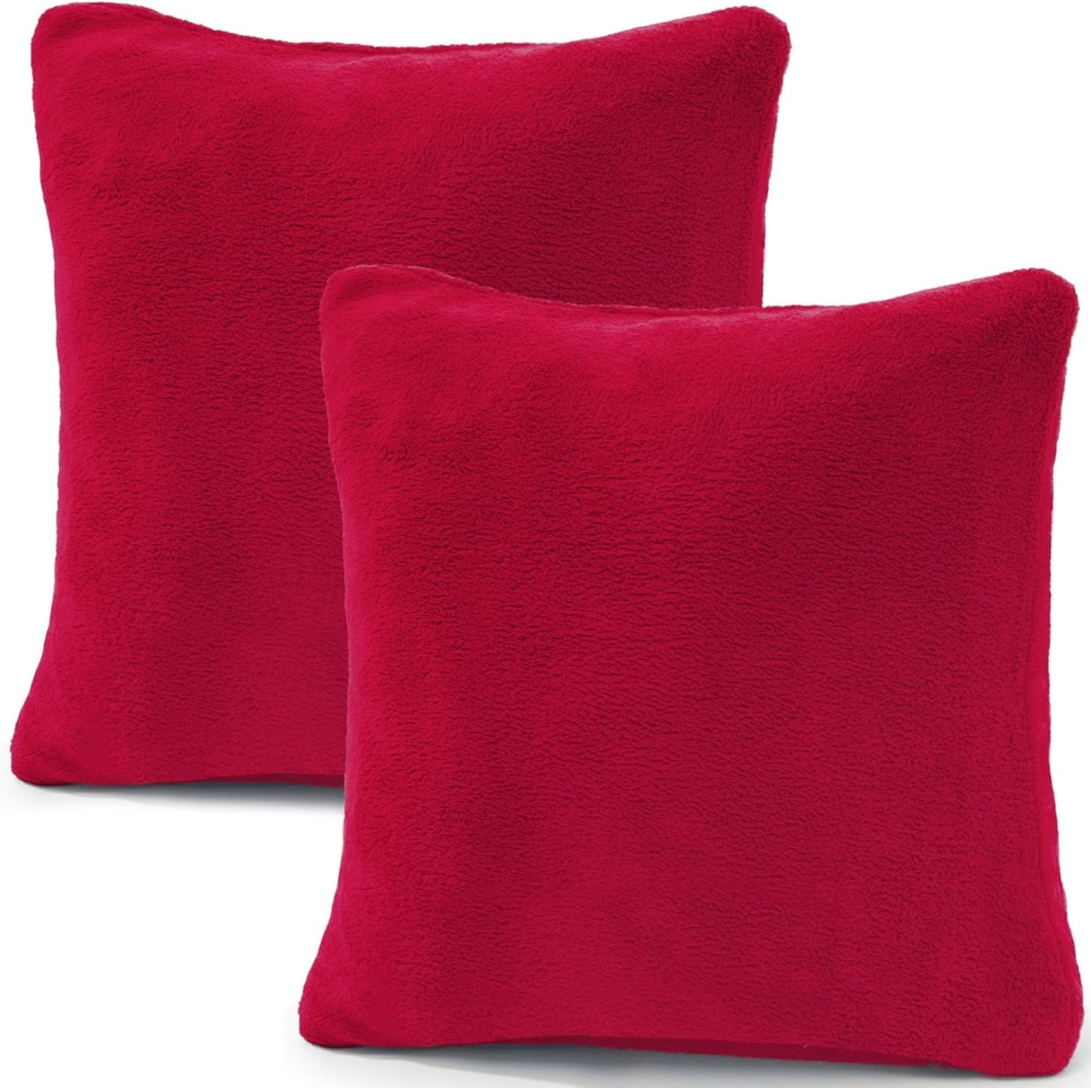 CelinaTex Kissenbezüge Comfortable Kissenbezüge Kissenhüllen 2er Set 40x40cm rot Bild 1