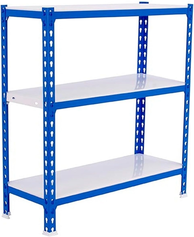 Simonrack Schwerlastregal, Lagerregal, 90 x 80 x 40 cm, Metallregal, Kellerregal, Biegestelle 180 kg, 3 Fachböden, Blau/Weiss - Simonclick Bild 1