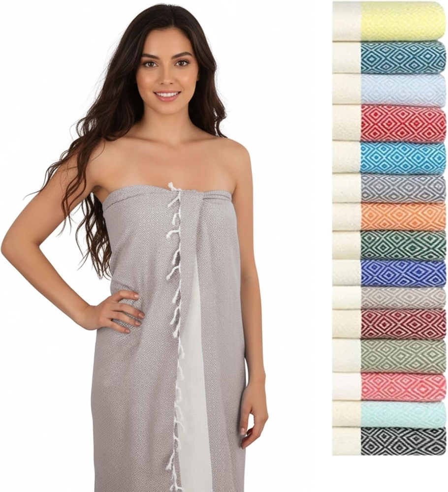 furora HOLIDAY Saunatuch Saunahandtuch Saunatuch Damen + Herren, Hamamtuch groß 100x200 XXL Bild 1