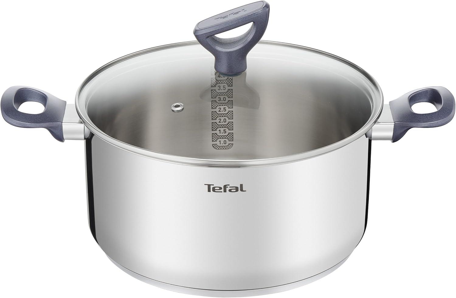 Tefal Kochtopf Daily Cook, Edelstahl, Edelstahl-Topf mit stehendem Deckel,Ausgießer,alle Herdarten,Induktion Bild 1