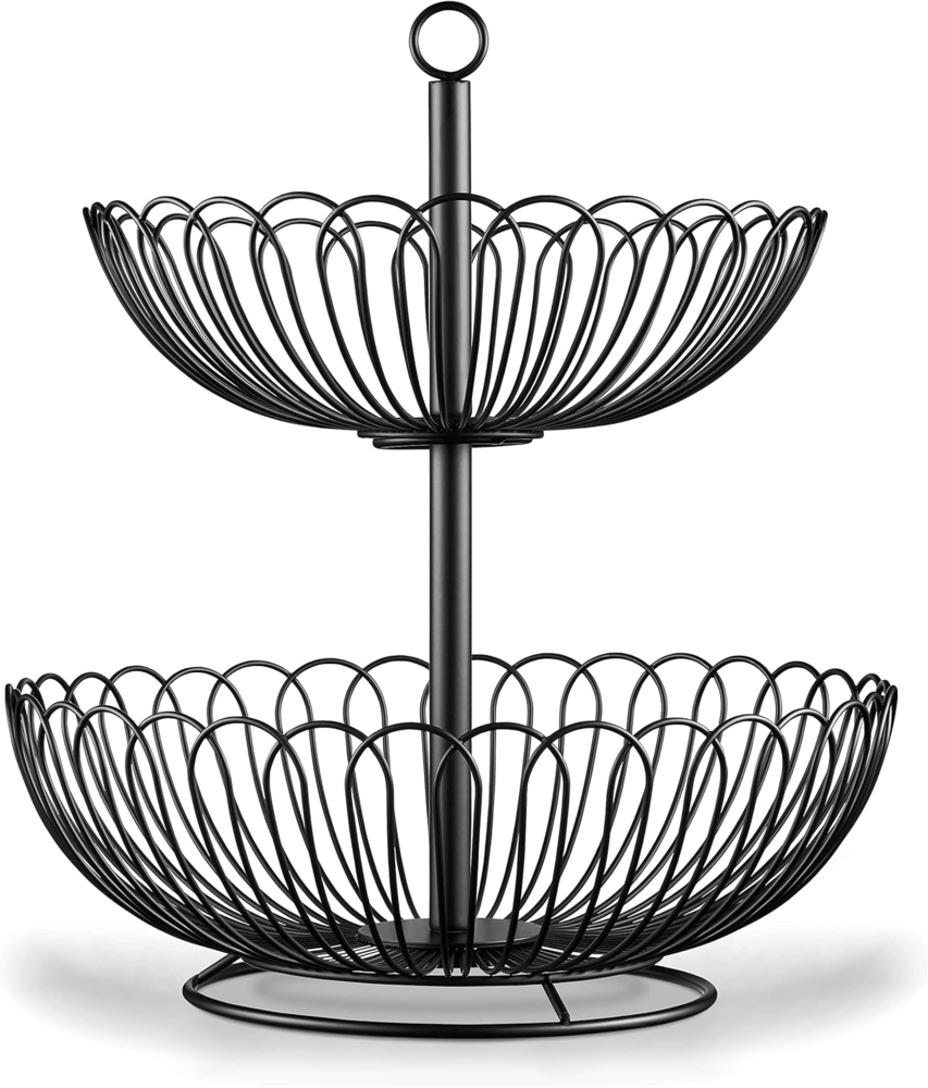 LINFELDT Etagere schöne Obst Etagere 2 Stöckig - 38,5 x 33 cm - Obstkorb Modern, 2 Etagen Bild 1