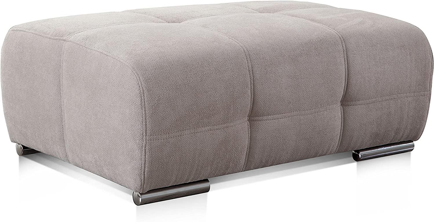 CAVADORE Polsterhocker Mistrel mit Steppung / Sofa-Hocker im modernen Design / Passend zur Polsterserie Mistrel / 109 x 42 x 73 / Kati Grau-Weiss Bild 1