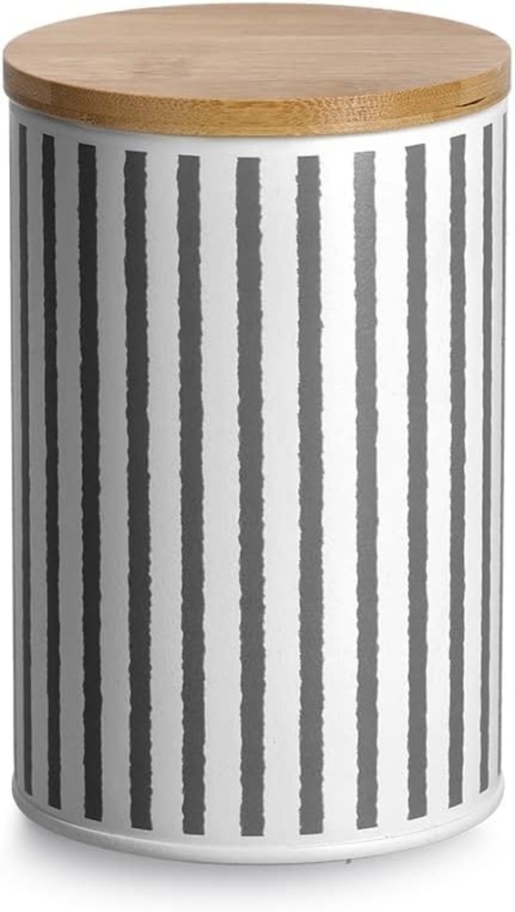 Vorratsdose mit Bambusdeckel, schwarz - 1000ml, Ø 10,5cm Bild 1