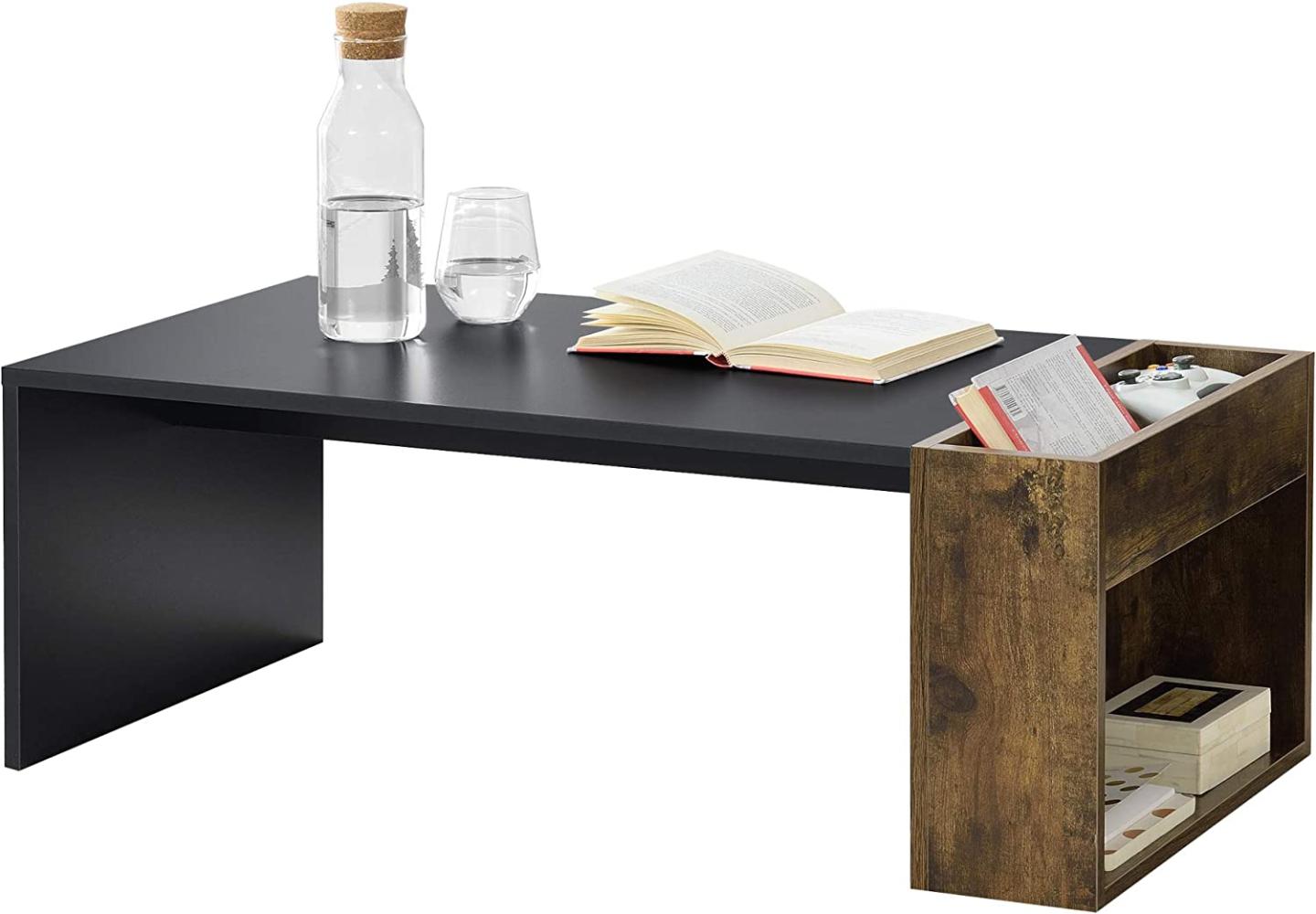 Couchtisch Hallsberg 34x95x50 cm Schwarz/Eiche dunkel en. casa Bild 1