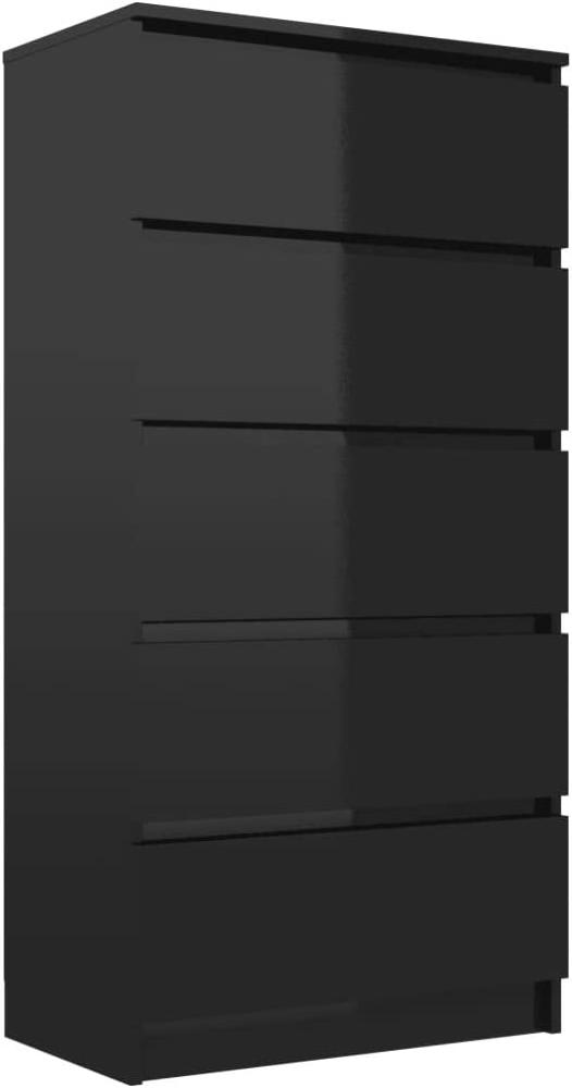 vidaXL Sideboard Schubladen Hochglanz-Schwarz 60 x 35 x 121 cm Spanplatte Bild 1