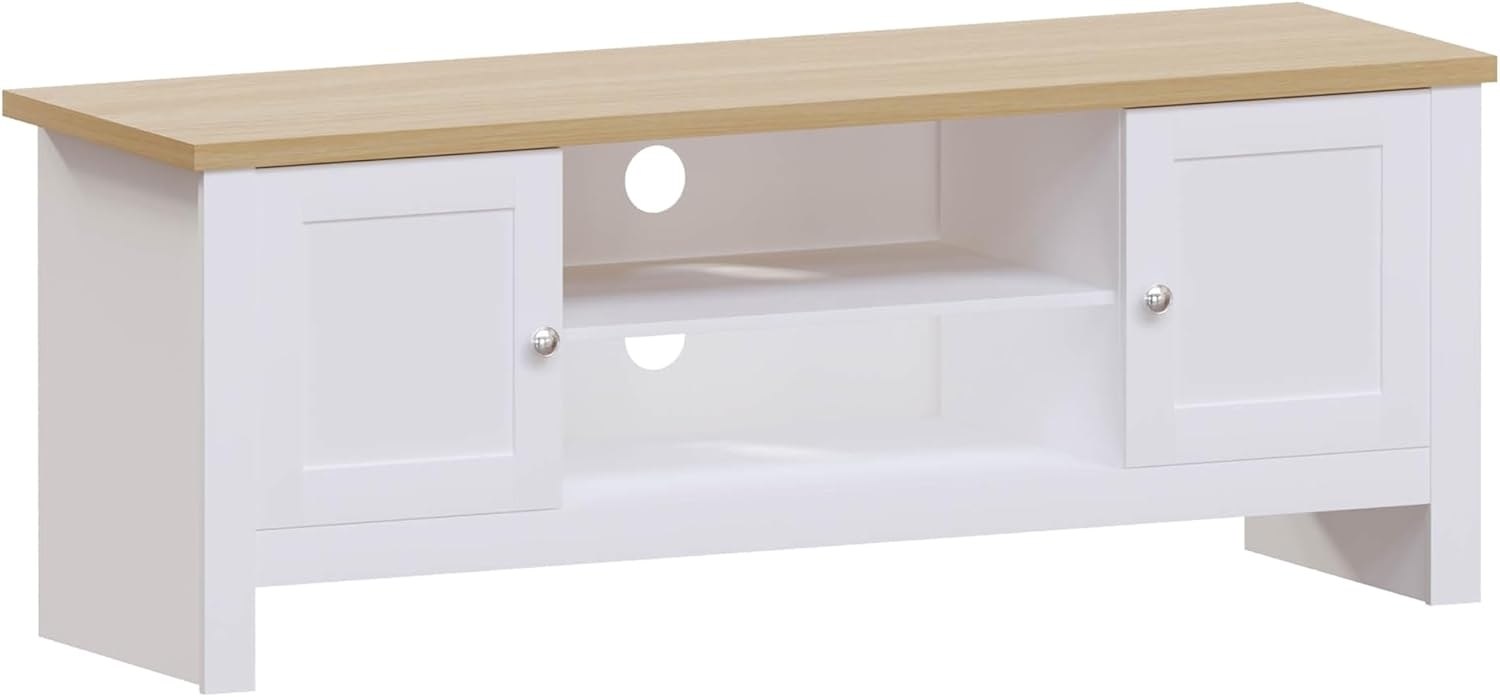 Vida Designs TV-Bänke & Lowboards, MDF, Spanplatte und Melaminfurnier, Weiß, Standard Bild 1