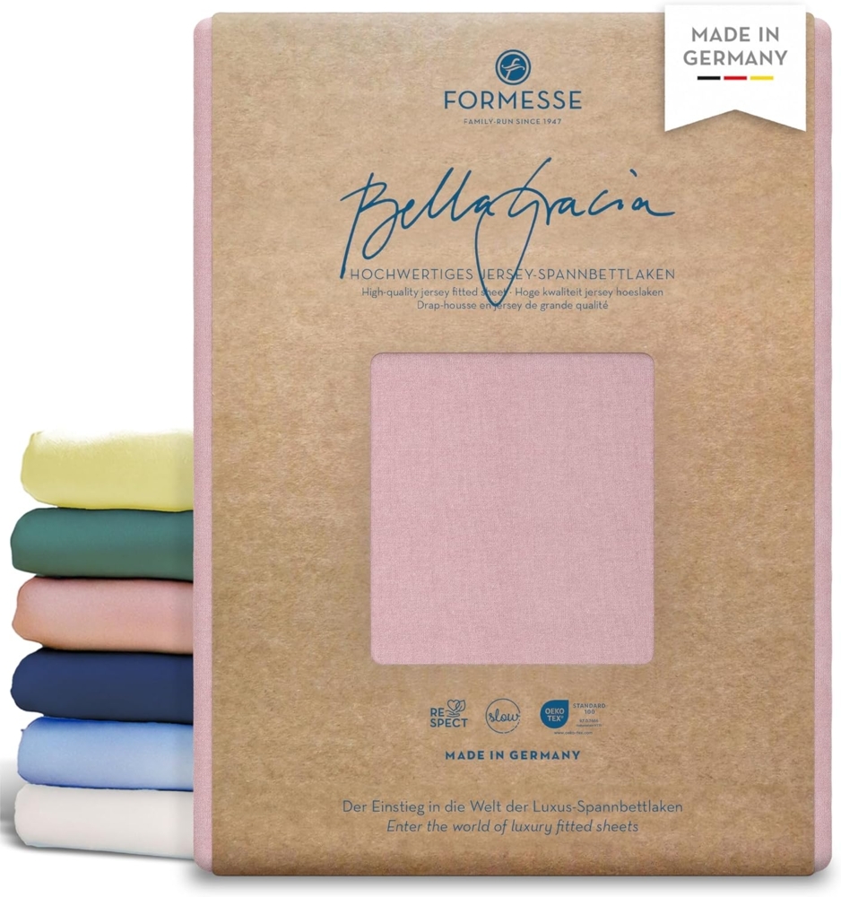 Formesse Jersey Spannbetttuch Bella Gracia|120x200 - 130x220 cm| altrose Bild 1