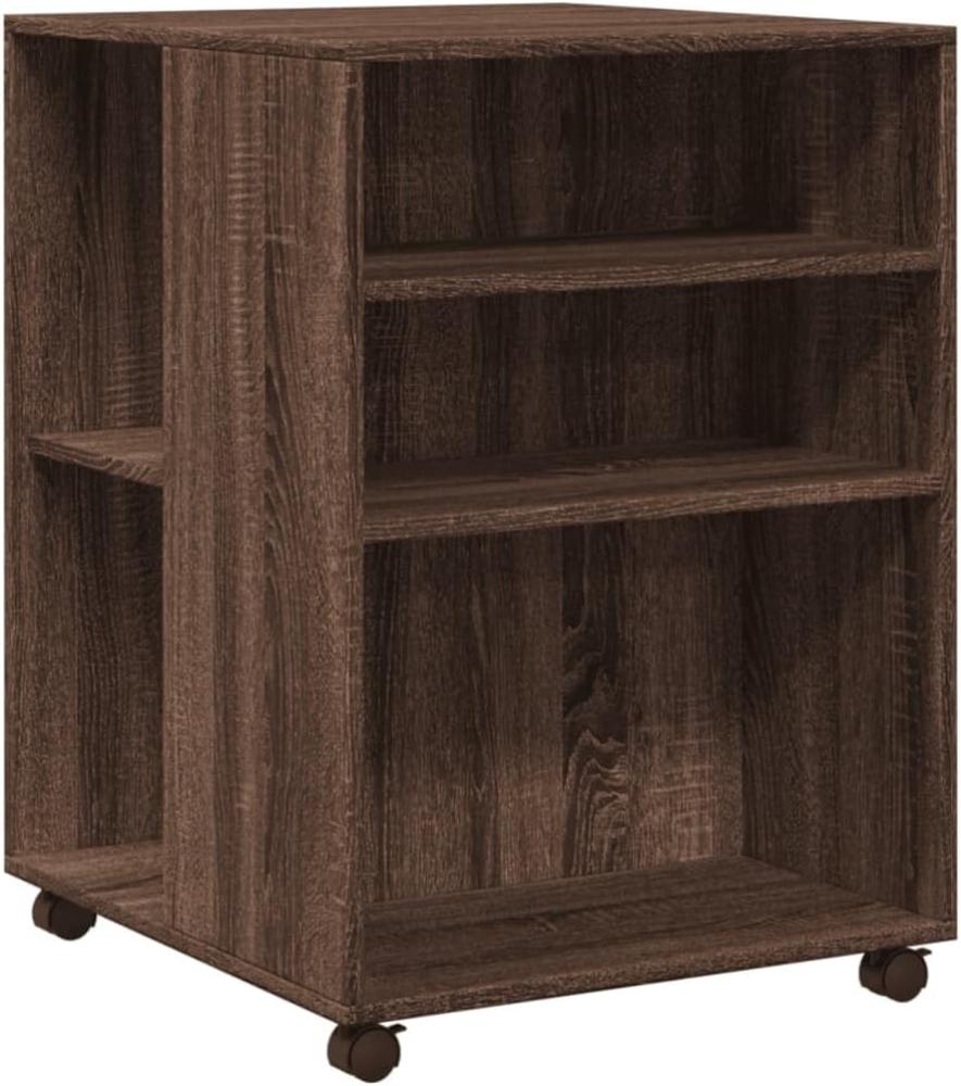 Beistelltisch mit Rollen Braun Eiche 55x60x78 cm Holzwerkstoff 853161 Bild 1