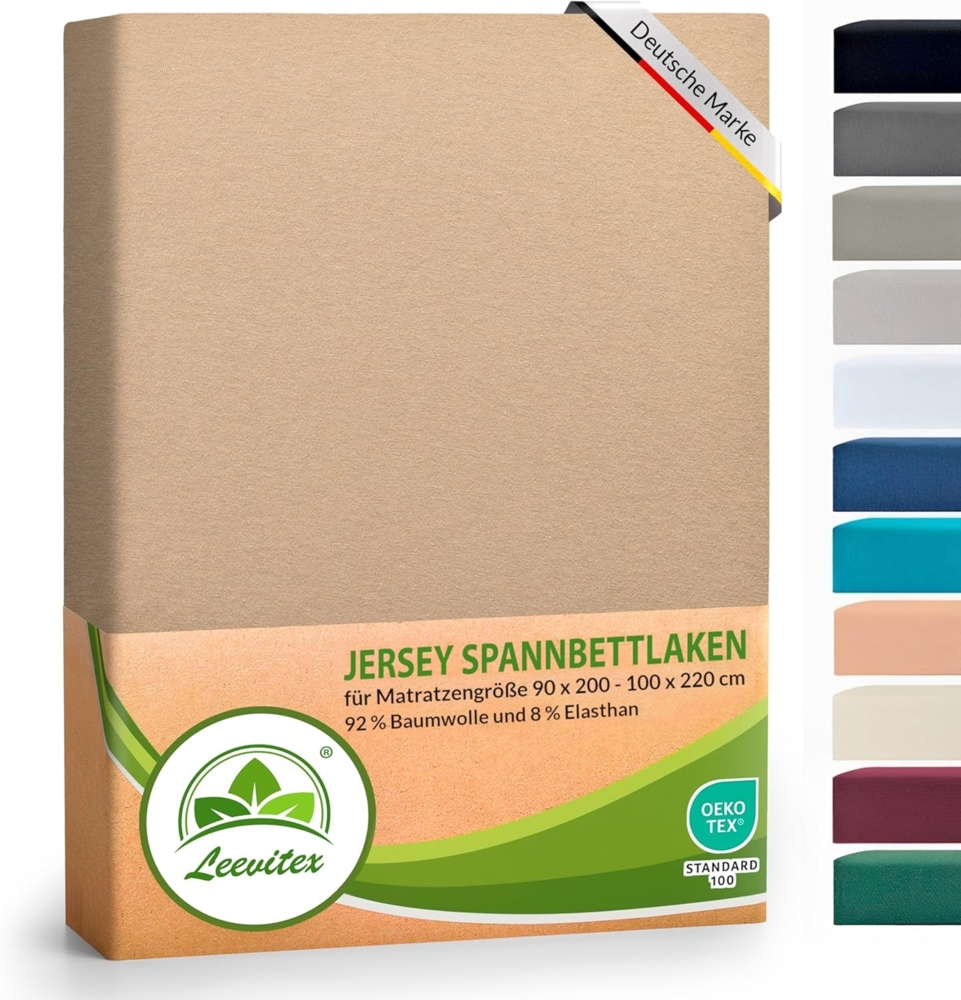 leevitex® Spannbettlaken Luxus Elasthan Jersey Spannbettlaken, Gummizug: Rundum-Gummizug Bild 1