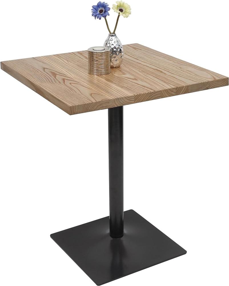 Bistrotisch HWC-H10, Bartisch Thekentisch, Industrial Gastro Metall Ulme Massivholz 70x70cm ~ hellbraun Bild 1