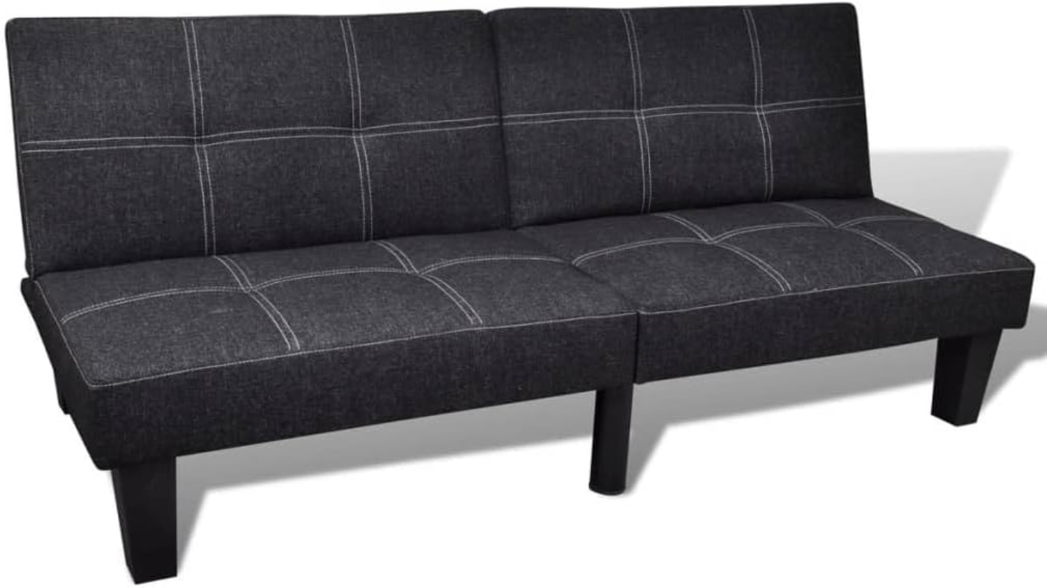 vidaXL Schlafsofa Stoff Verstellbar Schwarz Bild 1