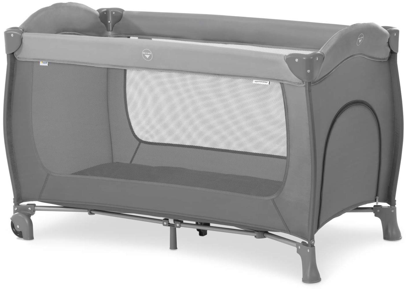 Hauck - Reisebett - Sleep'n Play Go Plus - Grau, Dunkelgrau, Liegefläche: 60x120 cm, max. 15 kg, 100% Polyester Bild 1