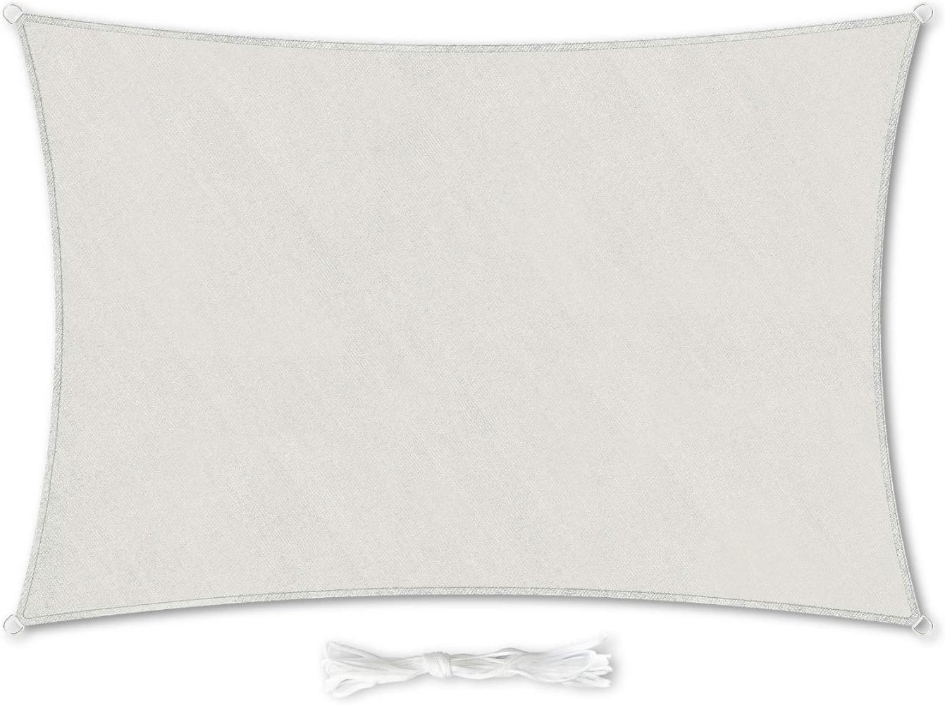 rechteckiges Sonnensegel 2x3 m mit Befestigungsringen Polyester luftdurchlässig Creme Bild 1