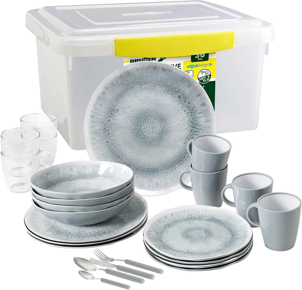 BRUNNER Geschirr-Set BRUNNER Camping Geschirrset PEARL (8, 12, 16, 36-Teile) Rutschfest (36-tlg) Bild 1