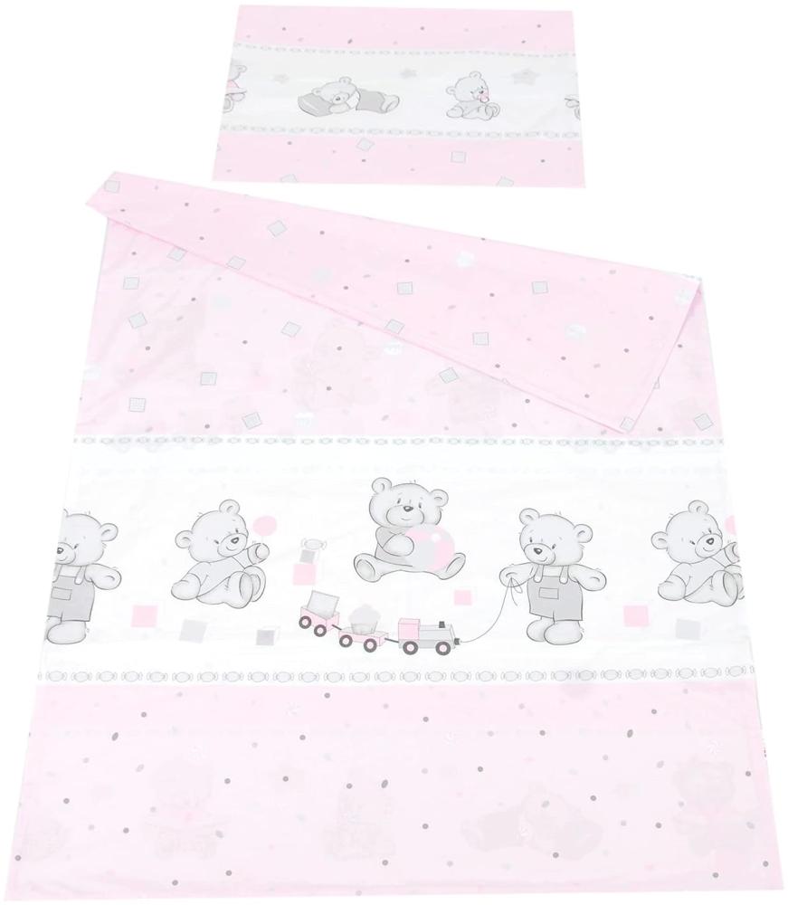 BABYLUX Kinderbettwäsche 2 Tlg. 90 x 120 cm Bettwäsche 71. Bär Cookie Rosa Bild 1