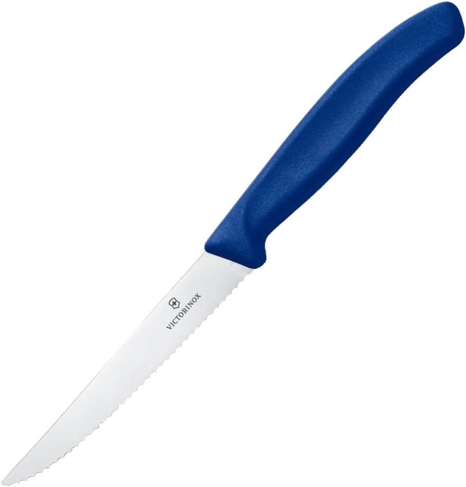 Victorinox Swiss Classic Steakmesser mit Wellenschliff, 11 cm Klinge, Klingenschutz, Spülmaschinengeeignet, blau Bild 1