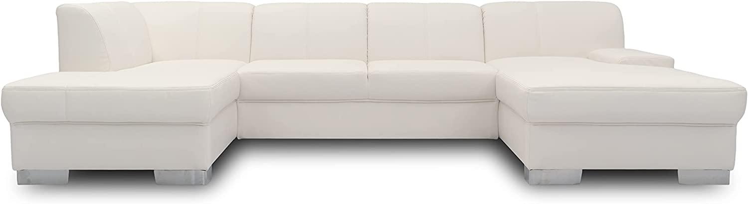 DOMO collection Star Wohnlandschaft, U-Form, Polstergarnitur, Sofa, Couch 150 x 304 x 150 cm in Kunstleder weiß Bild 1