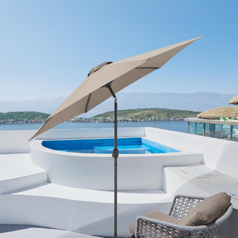 Sonnenschirm Altino mit Knickgelenk Khaki [casa. pro] Bild 1