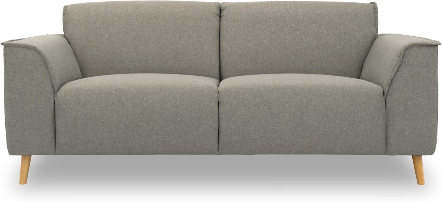 DOMO. collection Sofa Jules FK 2, 5 Sitzer, 2, 5er Couch in skandinavischer Optik, mit Federkernpolsterung, Garniur mit Holzfüßen, 193 x 90 x 81 cm (BxTxH), in silber Bild 1