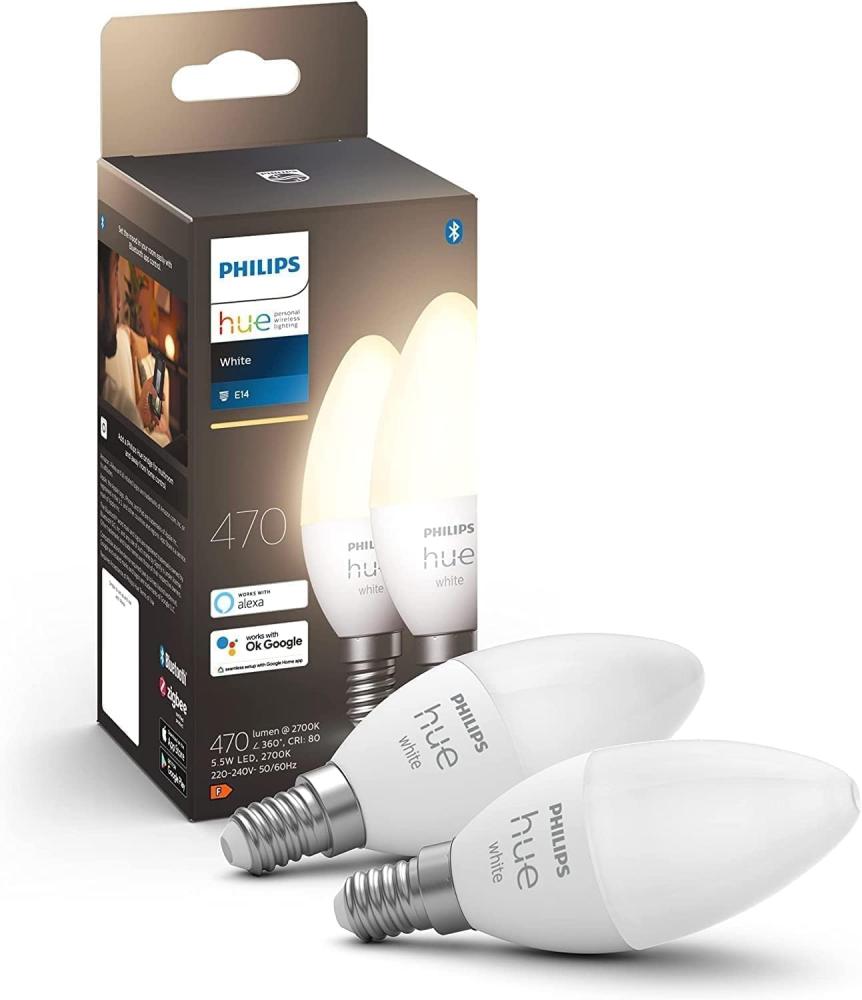 Philips Hue White E14 B39 Candle Light - 2-pack Bild 1