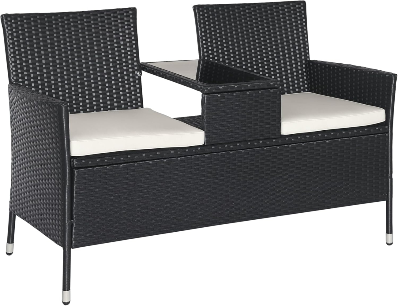 Outsunny Gartenbank Polyrattan Gartenbank Bild 1