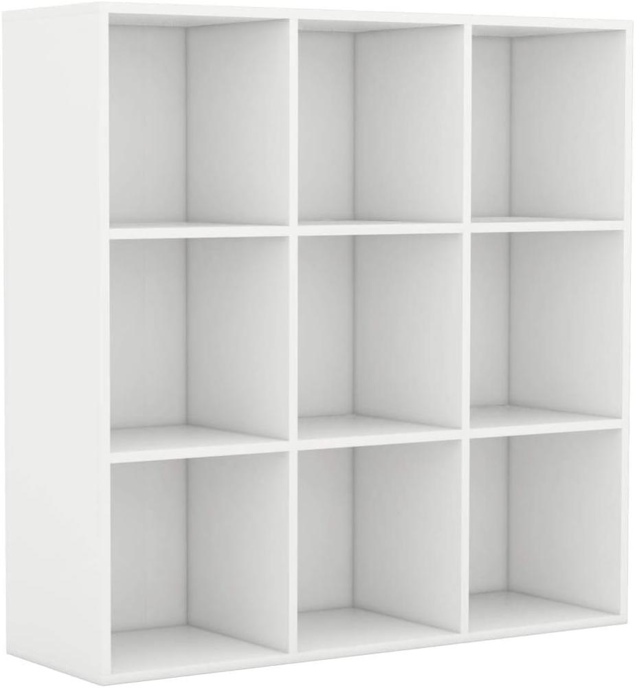 vidaXL Bücherregal Weiß 98 x 30 x 98 cm Spanplatte [801125] Bild 1