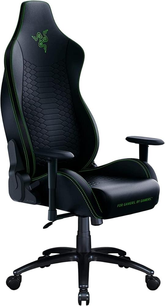 Razer Iskur X - Ergonomischer Gaming Stuhl (Schreibtischstuhl / Bürostuhl, Ergonomisches Design, Mehrlagiges Kunstleder, Polster aus hoch verdichtetem Schaumstoff) Schwarz - Grün Bild 1