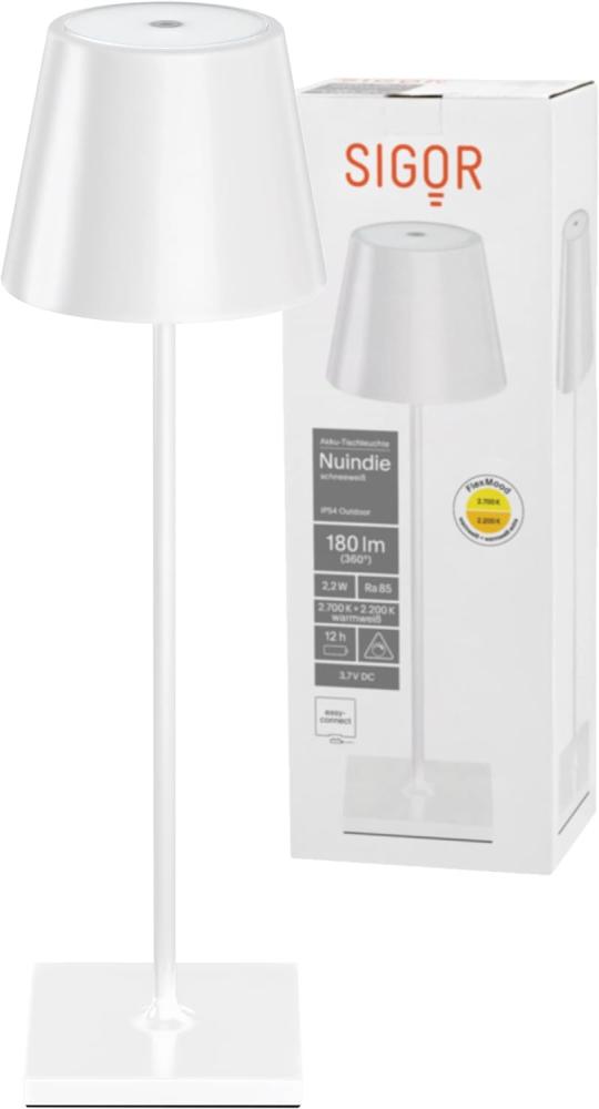 LED Tischleuchte, weiß, Aluminium, Touchdimmer, Akku, H 38 cm Bild 1