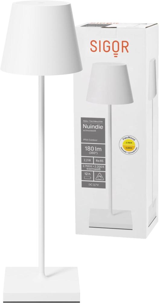 LED Tischleuchte, weiß, Aluminium, Touchdimmer, Akku, H 38 cm Bild 1