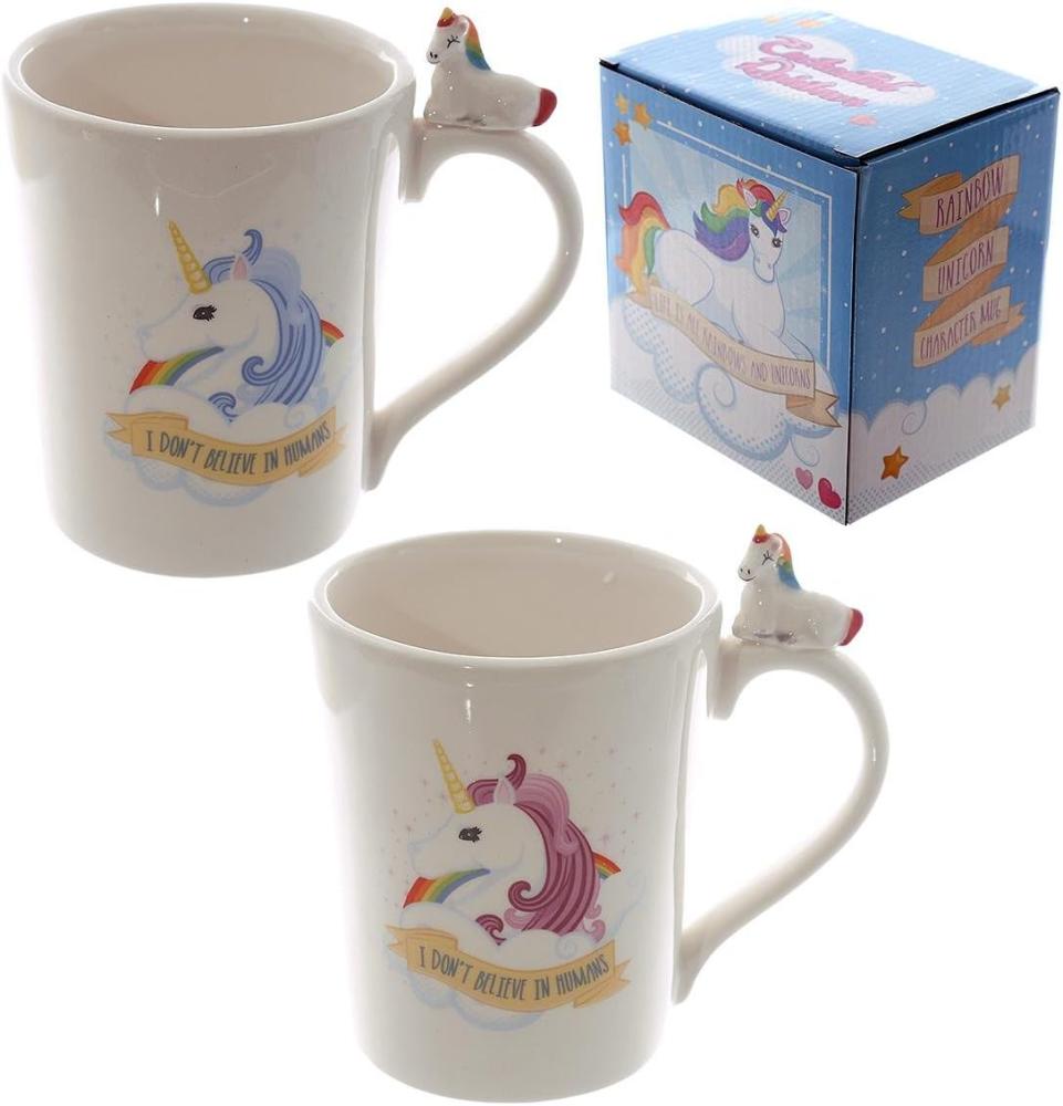 Hübsche Tasse mit Einhorn auf dem Henkel Bild 1