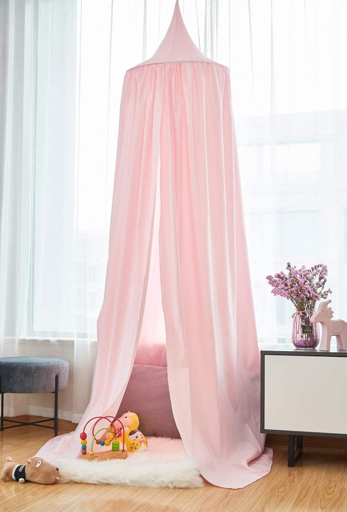 Woltu Betthimmel Baldachin Matelassé 230cm rosa Bild 1