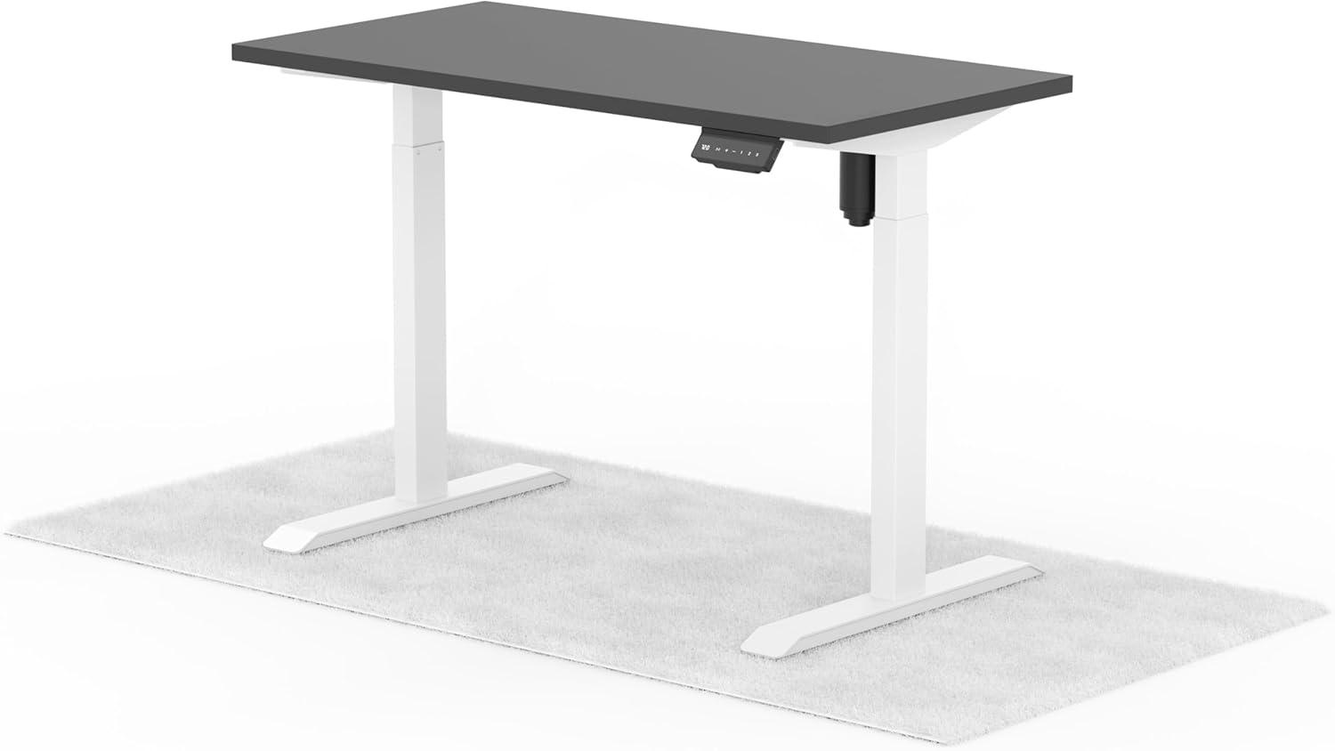 elektrisch höhenverstellbarer Schreibtisch ECO 120 x 60 cm - Gestell Weiss, Platte Anthrazit Bild 1