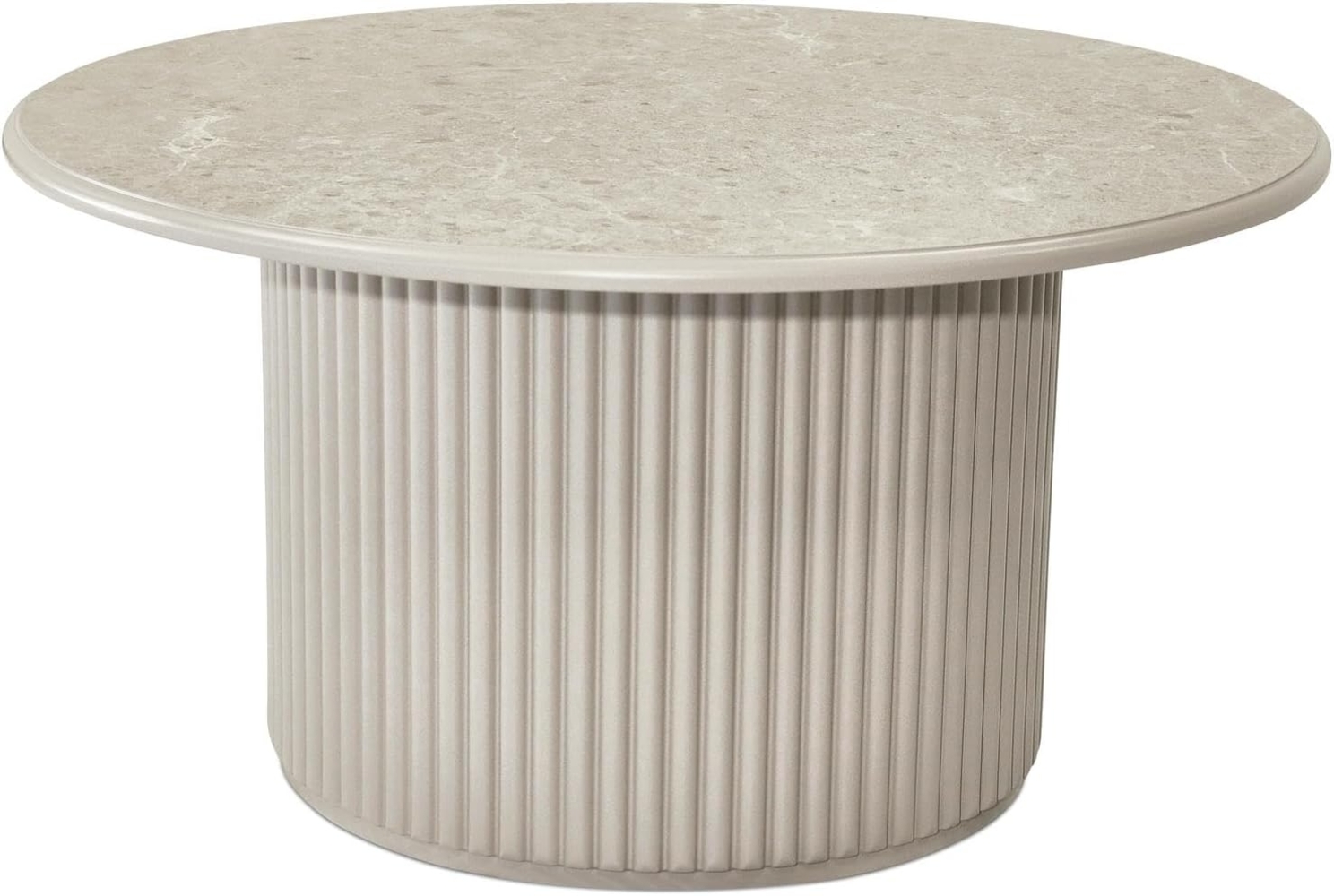 Easy Couchtisch Rund ø80 cm - Marmoroptik & Lamellenoptik Grau Bild 1