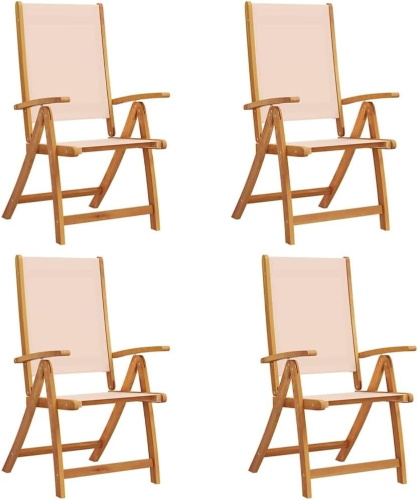 vidaXL Gartenstühle 4 Stk. Klappbar Massivholz Akazie und Textilene 3279235 Bild 1