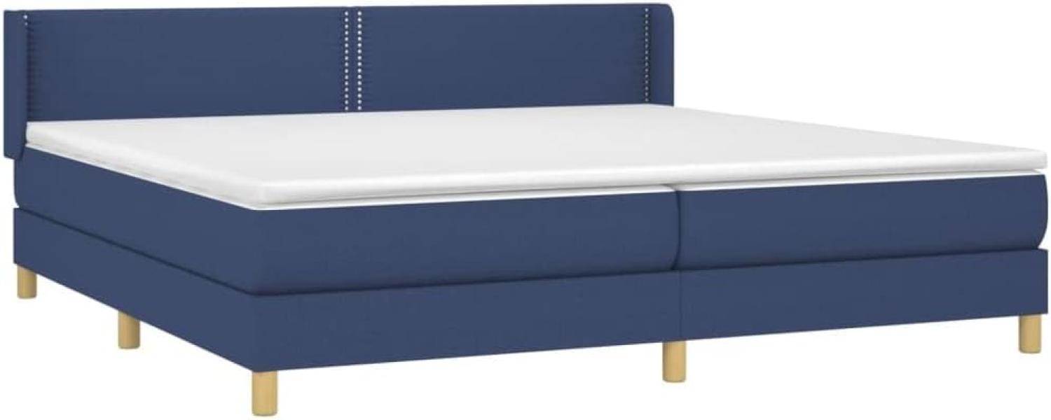 Boxspringbett mit Matratze Stoff Blau 200 x 200 cm, Härtegrad: H2 [3130223] Bild 1