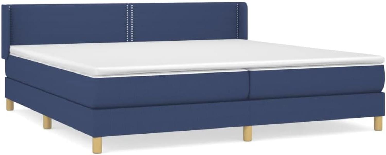 Boxspringbett mit Matratze Stoff Blau 200 x 200 cm, Härtegrad: H2 [3130223] Bild 1