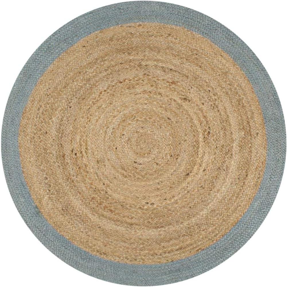 vidaXL Teppich Handgefertigt Jute mit Olivgrünem Rand 90 cm 133680 Bild 1